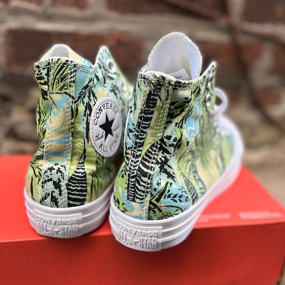 Converse Chuck Taylor All Star 70 High Top Green Floral Sneaker Womens 6.5 NEW - Picture 4 of 7